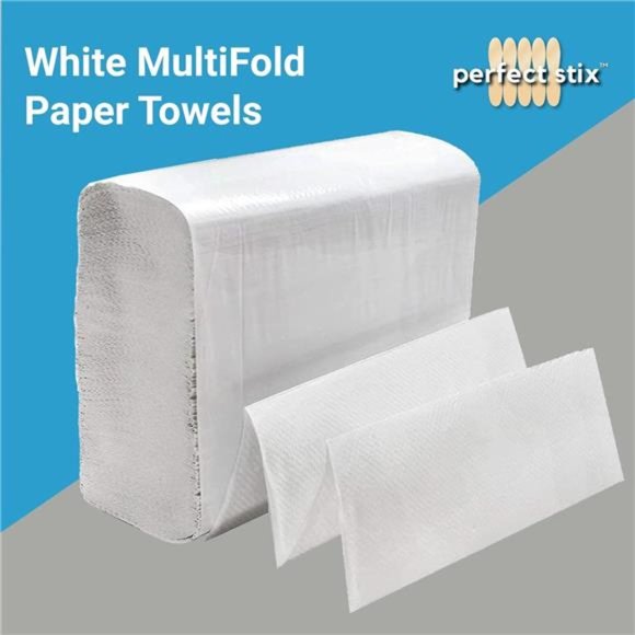 White MultiFold Paper Towels- Pack of 2-250ct. Total 500 Towels - Picture 3 of 7